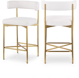 Rivage Linen Textured Fabric Upholstered Bar / Counter Stools — 927-C - Cream - 927Cream-C Double Chair