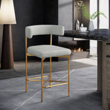 Rivage Linen Textured Fabric Upholstered Bar / Counter Stools — 927-C - Grey - 927Grey-C alternate view 1