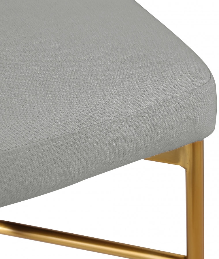 Rivage Linen Textured Fabric Upholstered Bar / Counter Stools — 927-C - Grey - 927Grey-C alternate view 6