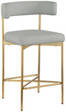 Rivage Linen Textured Fabric Upholstered Bar / Counter Stools — 927-C - Grey - 927Grey-C