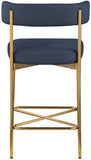 Rivage Linen Textured Fabric Upholstered Bar / Counter Stools — 927-C - Blue - 927Navy-C alternate view 2