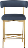 Rivage Linen Textured Fabric Upholstered Bar / Counter Stools — 927-C - Blue - 927Navy-C alternate view 3