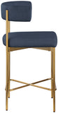 Rivage Linen Textured Fabric Upholstered Bar / Counter Stools — 927-C - Blue - 927Navy-C alternate view 4