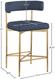 Rivage Linen Textured Fabric Upholstered Bar / Counter Stools — 927-C - Blue - 927Navy-C Dim