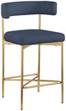 Rivage Linen Textured Fabric Upholstered Bar / Counter Stools — 927-C - Blue - 927Navy-C