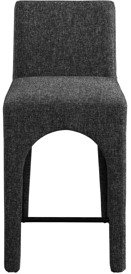 Gramercy Linen Textured Fabric Upholstered Bar / Counter Stools — 754-C - Black - 754Black-C alternate view 3