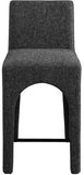 Gramercy Linen Textured Fabric Upholstered Bar / Counter Stools — 754-C - Black - 754Black-C alternate view 3