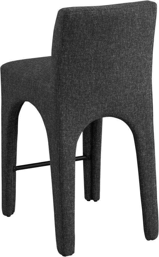 Gramercy Linen Textured Fabric Upholstered Bar / Counter Stools — 754-C - Black - 754Black-C alternate view 5