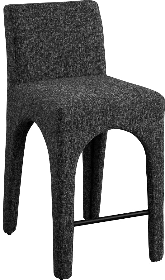Gramercy Linen Textured Fabric Upholstered Bar / Counter Stools — 754-C - Black - 754Black-C