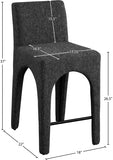 Gramercy Linen Textured Fabric Upholstered Bar / Counter Stools — 754-C - Black - 754Black-C Dim