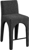 Gramercy Linen Textured Fabric Upholstered Bar / Counter Stools — 754-C - Black - 754Black-C
