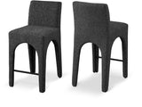 Gramercy Linen Textured Fabric Upholstered Bar / Counter Stools — 754-C - Black - 754Black-C Double Chair