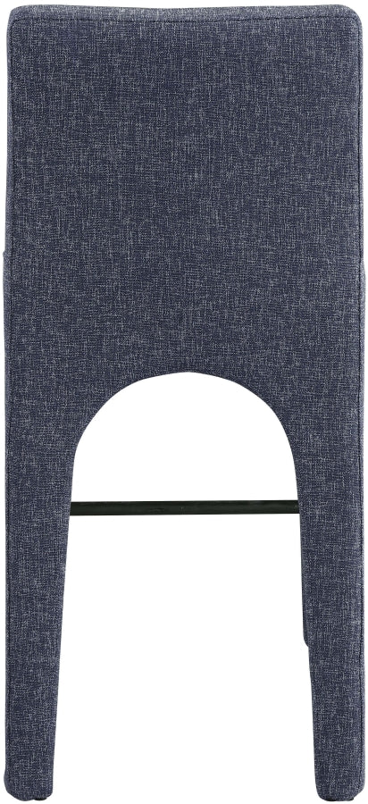 Gramercy Linen Textured Fabric Upholstered Bar / Counter Stools — 754-C - Blue - 754Blue-C alternate view 2