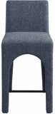 Gramercy Linen Textured Fabric Upholstered Bar / Counter Stools — 754-C - Blue - 754Blue-C alternate view 3