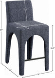 Gramercy Linen Textured Fabric Upholstered Bar / Counter Stools — 754-C - Blue - 754Blue-C Dim