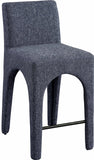 Gramercy Linen Textured Fabric Upholstered Bar / Counter Stools — 754-C - Blue - 754Blue-C