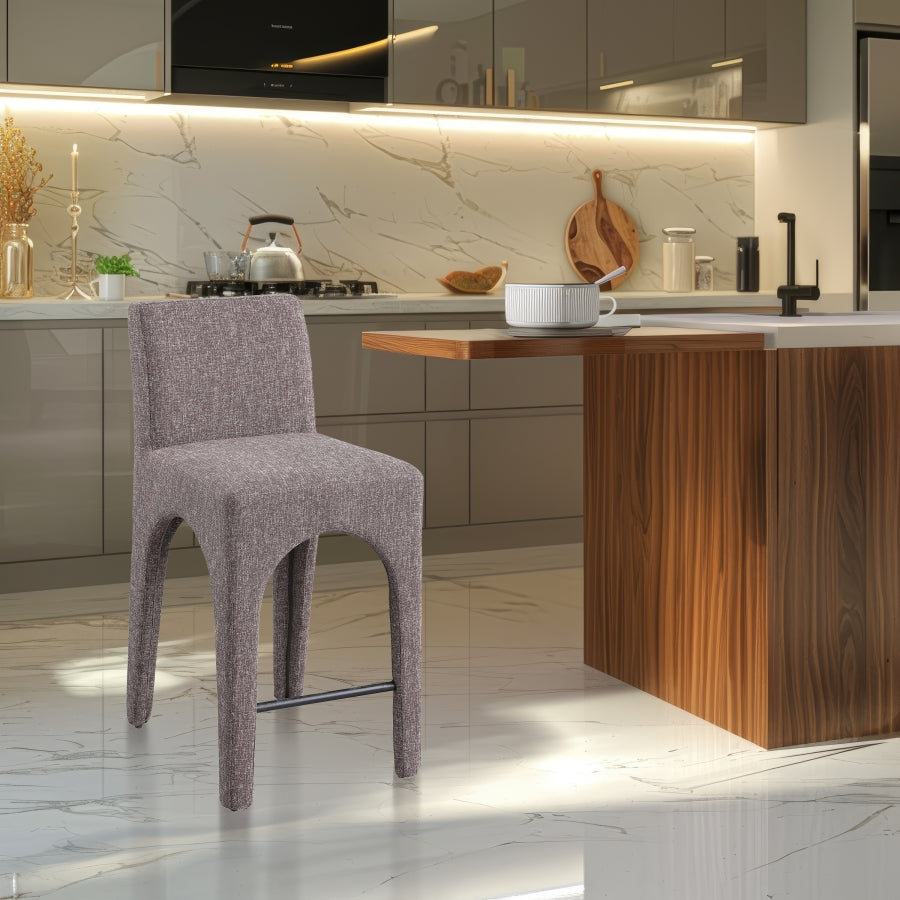 Gramercy Linen Textured Fabric Upholstered Bar / Counter Stools — 754-C - Brown - 754Brown-C alternate view 1