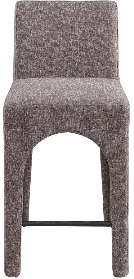 Gramercy Linen Textured Fabric Upholstered Bar / Counter Stools — 754-C - Brown - 754Brown-C alternate view 3