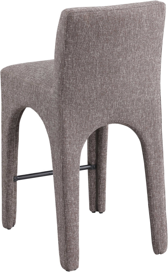 Gramercy Linen Textured Fabric Upholstered Bar / Counter Stools — 754-C - Brown - 754Brown-C alternate view 5