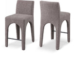 Gramercy Linen Textured Fabric Upholstered Bar / Counter Stools — 754-C - Brown - 754Brown-C Double Chair