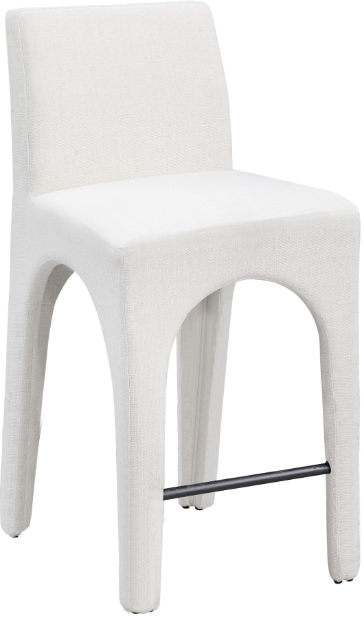 Gramercy Linen Textured Fabric Upholstered Bar / Counter Stools — 754-C - Cream - 754Cream-C
