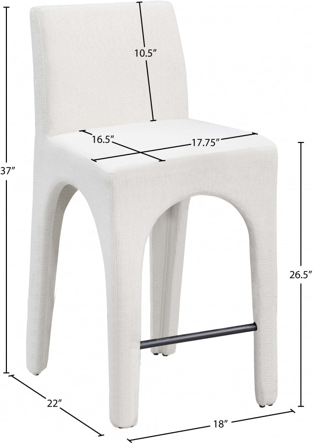 Gramercy Linen Textured Fabric Upholstered Bar / Counter Stools — 754-C - Cream - 754Cream-C Dim