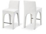 Gramercy Linen Textured Fabric Upholstered Bar / Counter Stools — 754-C - Cream - 754Cream-C Double Chair