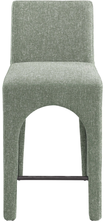 Gramercy Linen Textured Fabric Upholstered Bar / Counter Stools — 754-C - Green - 754Green-C alternate view 3