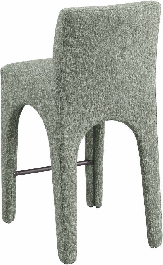 Gramercy Linen Textured Fabric Upholstered Bar / Counter Stools — 754-C - Green - 754Green-C alternate view 5