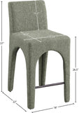 Gramercy Linen Textured Fabric Upholstered Bar / Counter Stools — 754-C - Green - 754Green-C Dim