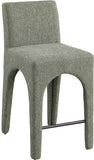 Gramercy Linen Textured Fabric Upholstered Bar / Counter Stools — 754-C - Green - 754Green-C
