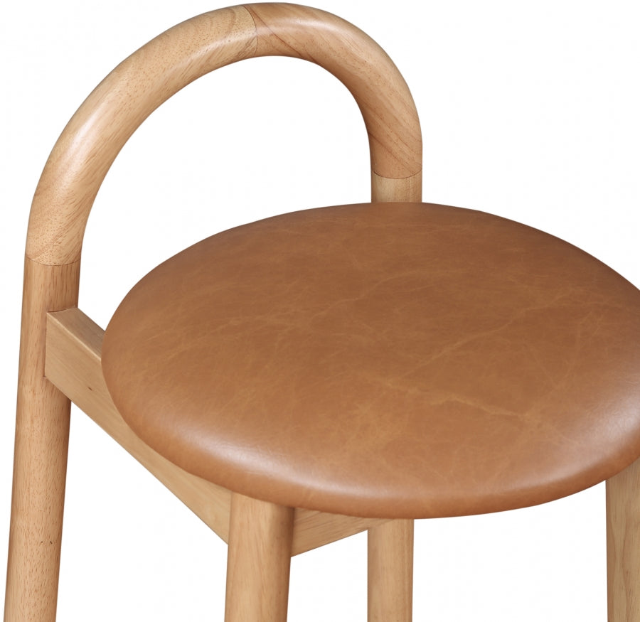 Calvin Vegan Leather Upholstered Counter Stool — 475-C - Cognac - 475Cognac-C alternate view 5