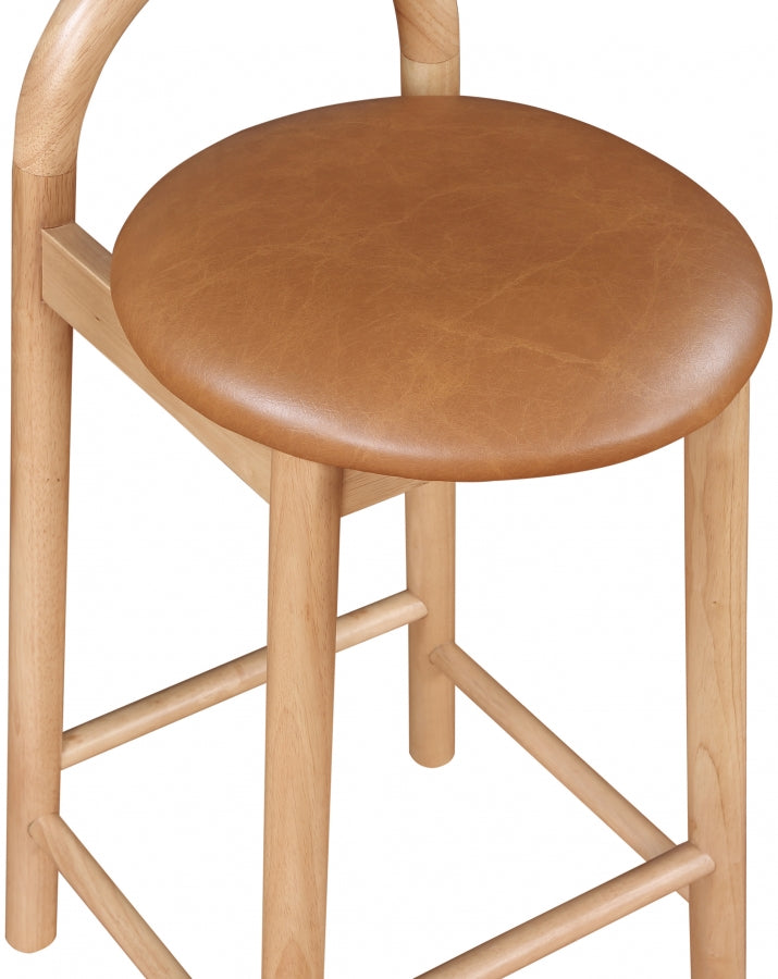 Calvin Vegan Leather Upholstered Counter Stool — 475-C - Cognac - 475Cognac-C alternate view 6