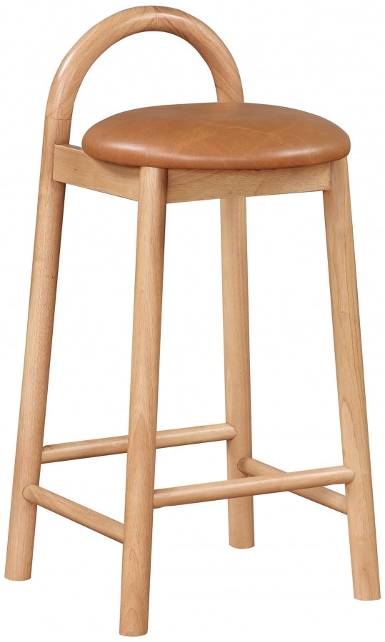 Calvin Vegan Leather Upholstered Counter Stool — 475-C - Cognac - 475Cognac-C