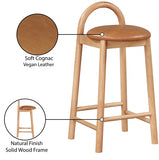 Calvin Vegan Leather Upholstered Counter Stool — 475-C - Cognac - 475Cognac-C Infographic