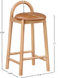 Calvin Vegan Leather Upholstered Counter Stool — 475-C - Cognac - 475Cognac-C Dim