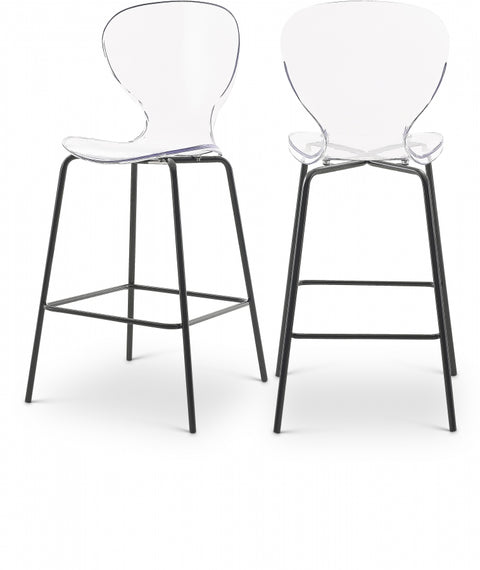 Clarion Lucite Seat And Metal Base Counter Stool — 766-C (Set of 2)