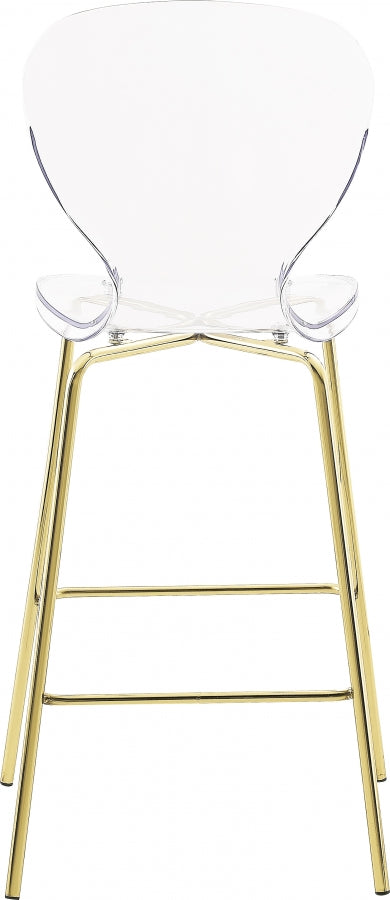 Clarion Lucite Seat And Metal Base Counter Stool — 767-C - Gold - 767-C alternate view 2