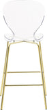 Clarion Lucite Seat And Metal Base Counter Stool — 767-C - Gold - 767-C alternate view 2