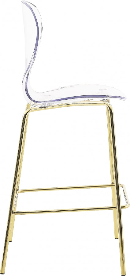 Clarion Lucite Seat And Metal Base Counter Stool — 767-C - Gold - 767-C alternate view 3