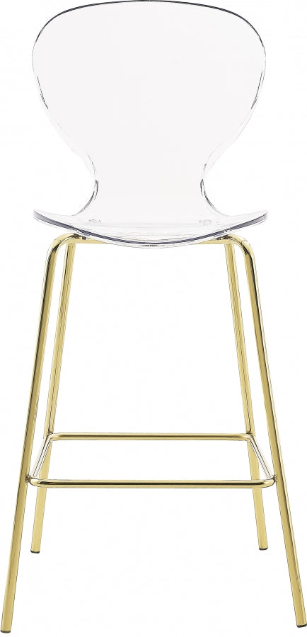 Clarion Lucite Seat And Metal Base Counter Stool — 767-C - Gold - 767-C alternate view 4