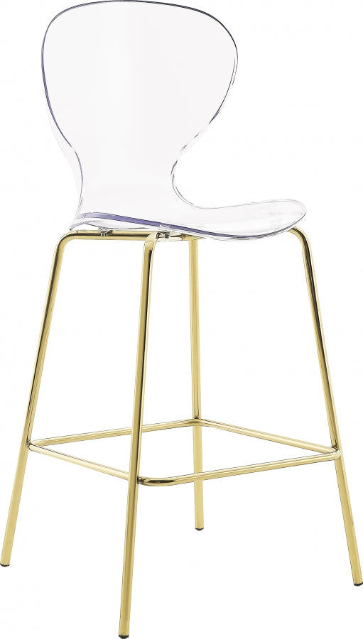 Clarion Lucite Seat And Metal Base Counter Stool — 767-C - Gold - 767-C