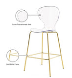 Clarion Lucite Seat And Metal Base Counter Stool — 767-C - Gold - 767-C Infographic