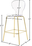 Clarion Lucite Seat And Metal Base Counter Stool — 767-C - Gold - 767-C Dim