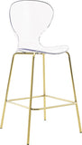 Clarion Lucite Seat And Metal Base Counter Stool — 767-C - Gold - 767-C