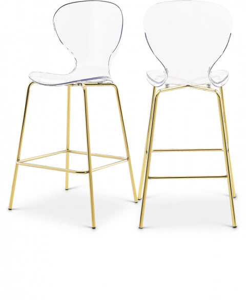 Clarion Lucite Seat And Metal Base Counter Stool — 767-C (Set of 2)