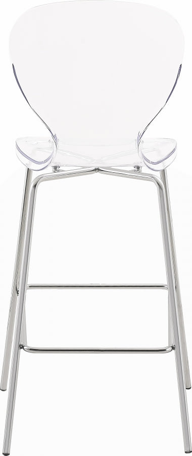 Clarion Lucite Seat And Metal Base Counter Stool — 768-C - Silver - 768-C alternate view 2