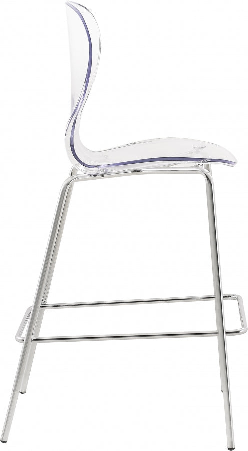 Clarion Lucite Seat And Metal Base Counter Stool — 768-C - Silver - 768-C alternate view 3