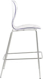 Clarion Lucite Seat And Metal Base Counter Stool — 768-C - Silver - 768-C alternate view 3