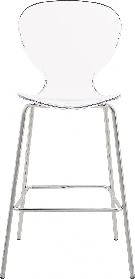 Clarion Lucite Seat And Metal Base Counter Stool — 768-C - Silver - 768-C alternate view 4